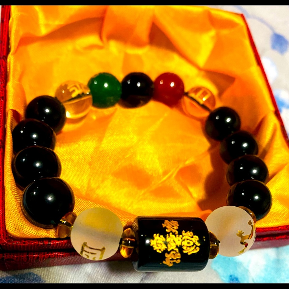 5 Elements Stretchy bracelet. (Wood, fire, earth ,water and metal